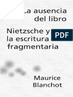 Blanchot, Maurice - La Ausencia Del Libro