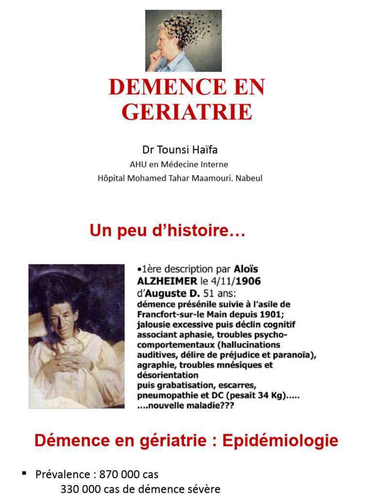 Démence en Gériatrie Final | PDF | Maladie d'Alzheimer | Démence