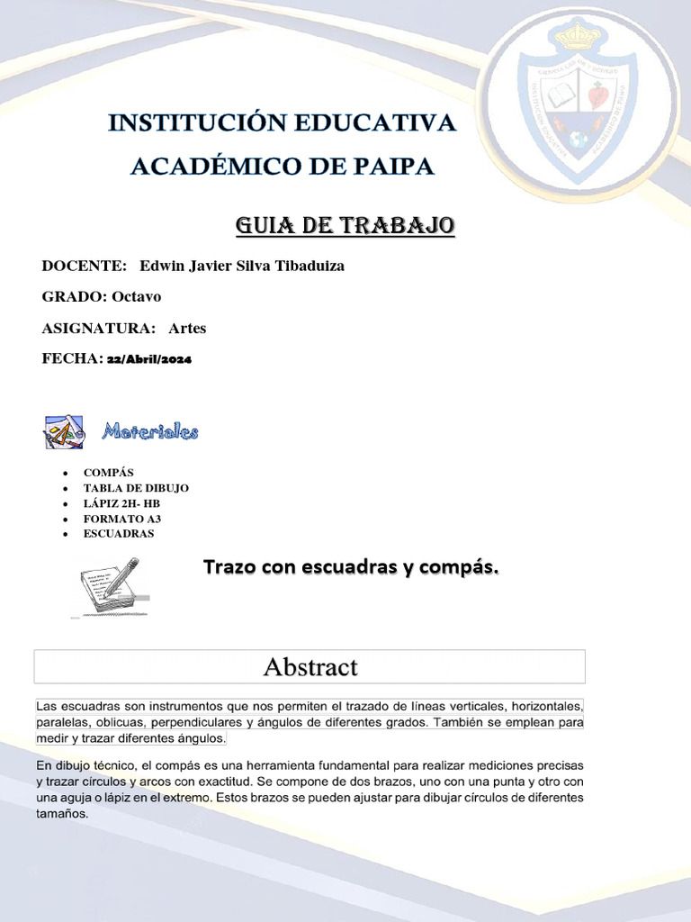 Uso del Compás en Dibujo Técnico | PDF