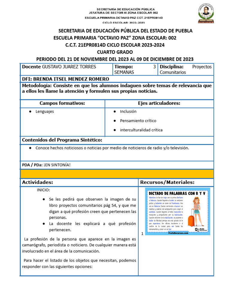 Proyectos Comunitarios Cuarto Grado | PDF | Color
