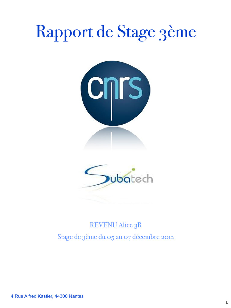 Rapport de Stage au CNRS à Nantes | PDF | Déchets radioactifs ...