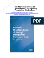 Economic Microfoundations of Strategic Management The Property Rights Perspective Kirsten Foss Full Chapter