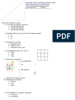 Evaluación de Mátematicas Segundo Grado - Primer Periodo