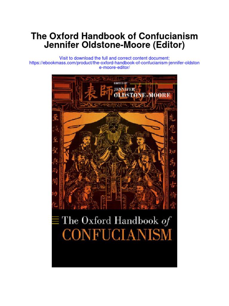 The Oxford Handbook of Confucianism Jennifer Oldstone Moore Editor Full