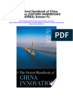 The Oxford Handbook of China Innovation Oxford Handbooks Series Xiaolan Fu Full Chapter
