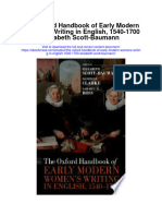 The Oxford Handbook of Early Modern Womens Writing in English 1540 1700 Elizabeth Scott Baumann Full Chapter