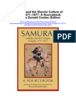 Samurai and The Warrior Culture of Japan 471 1877 A Sourcthomas Donald Conlan Editor All Chapter