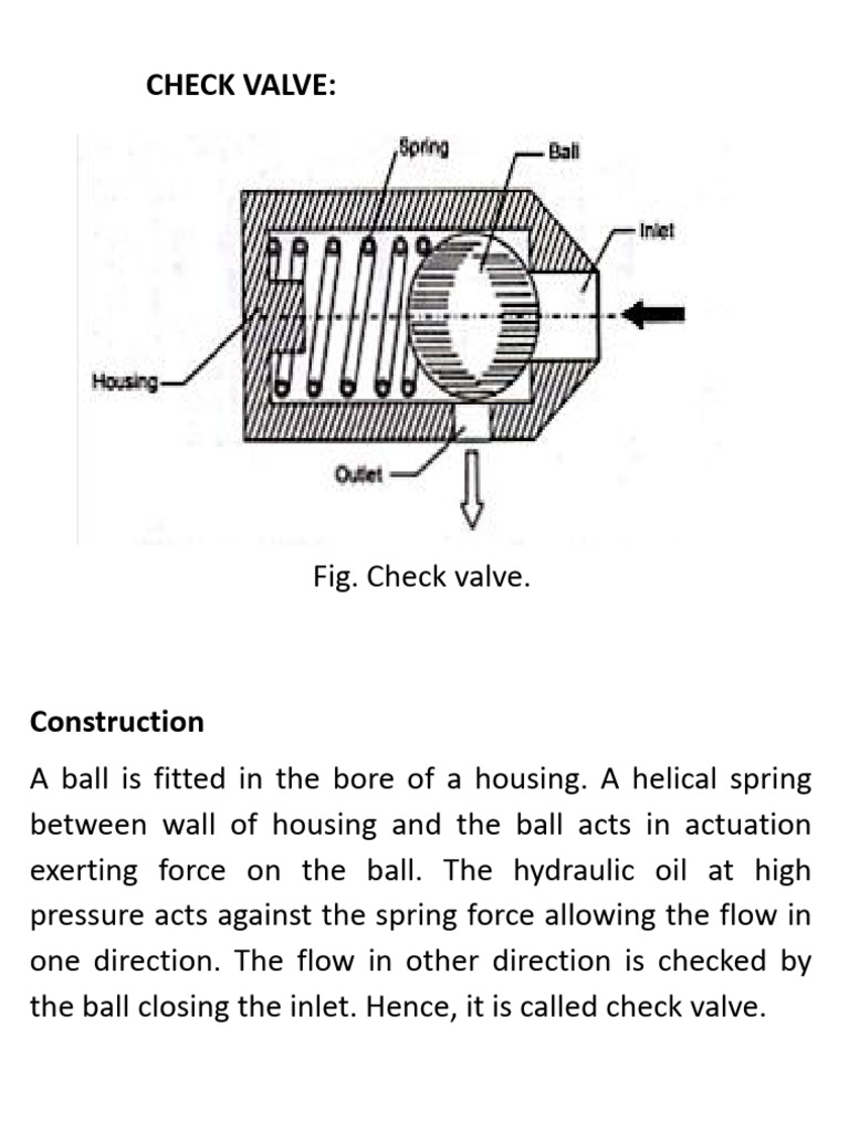 Check Valve Construction and Function | PDF