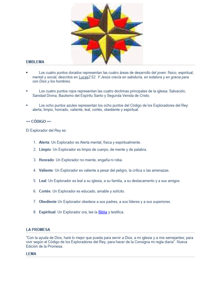 Emblema y Código de Exploradores del Rey | PDF