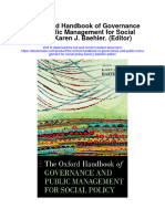 Download The Oxford Handbook Of Governance And Public Management For Social Policy Karen J Baehler Editor full chapter