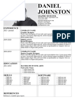 Grid System Graphic Designer CV