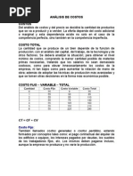ANÁLISIS DE COSTOS - CLASES