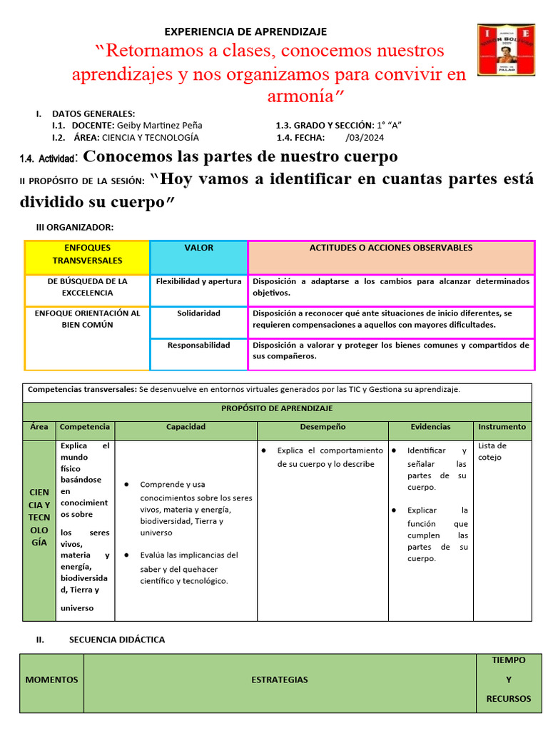 02-04 Las de Partes Del Cuerpo | PDF | Aprendizaje | Hipótesis