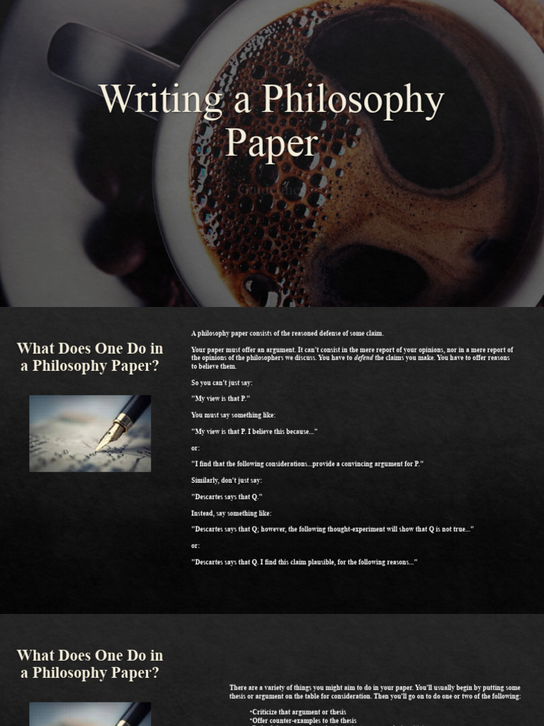 Guidelines for Writing Philosophy Papers | PDF | Reason | Thought