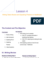Lesson 4: Writing Tasks Review and Speaking Practice On Healthcare