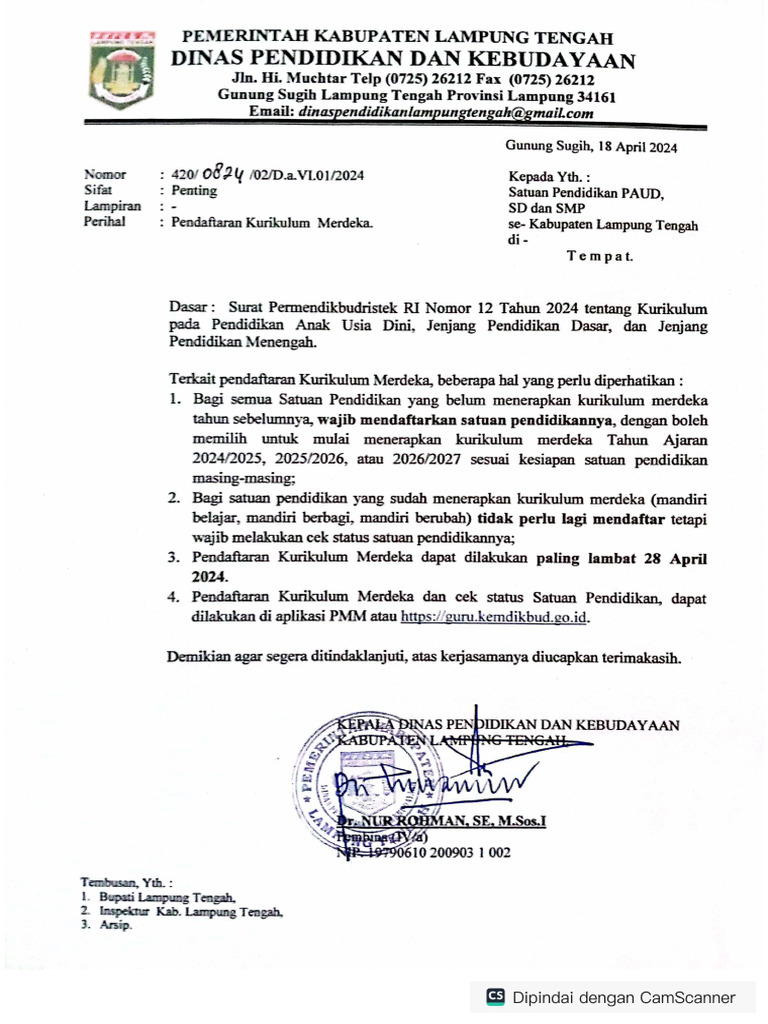 Pendaftaran Kurikulum Merdeka Pdf