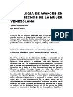 Cronología de Avances en Los Derechos de La Mujer Venezolana