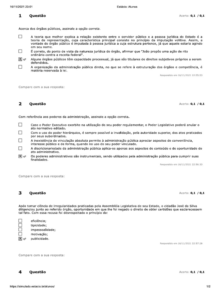 Avaliando - Teoria Do D. Adm 1 | PDF