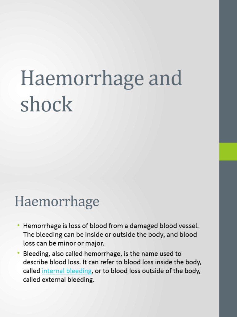 Haemorrhage And Shock Pdf Shock Circulatory Bleeding