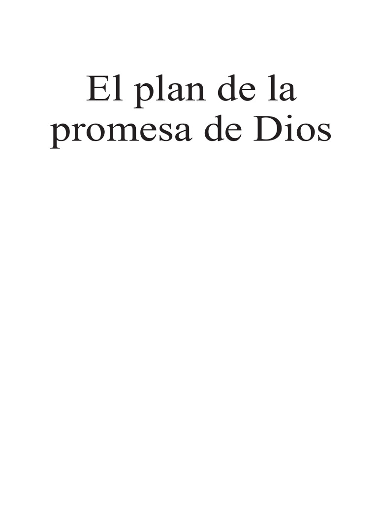 El Plan de La Promesa de Dios | PDF | Biblia | Jesús