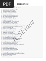 Class 10 Preposition Practice Worksheet | PDF