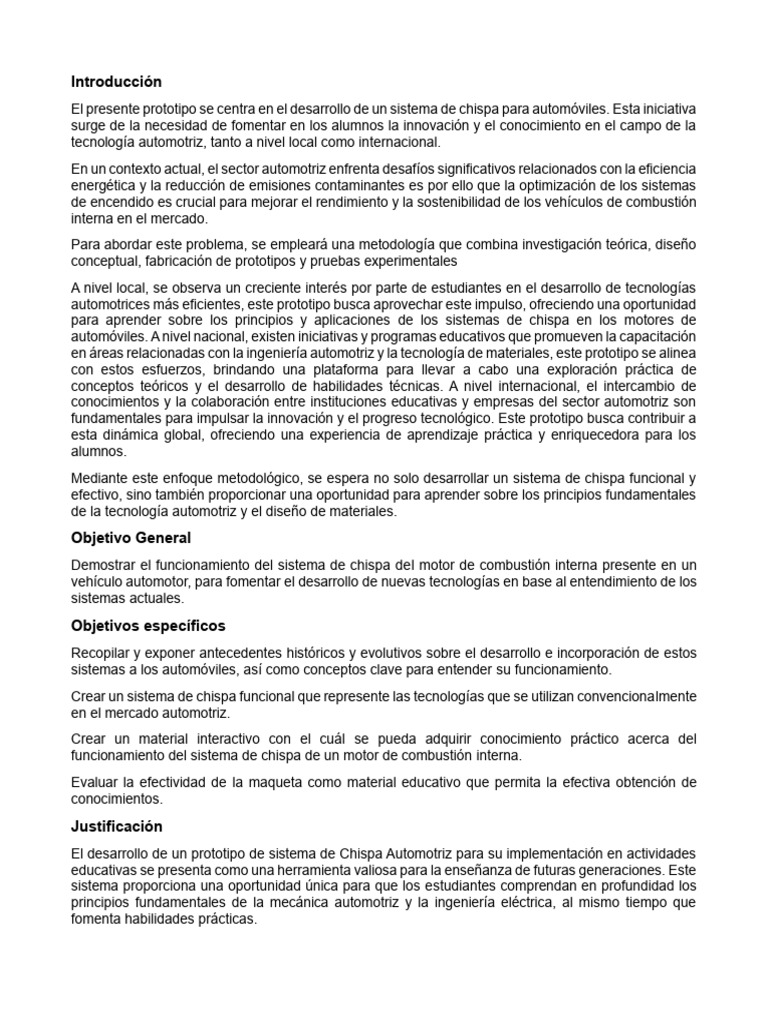 Sistema De Chispa Automotriz Compressed Pdf Distribuidor