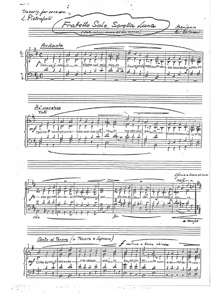Fratello Sole Sorella Luna Spartito Pianoforte Pdf