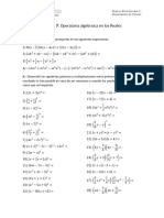 Listado 7 (Operatoria Algebraica en Los Reales)