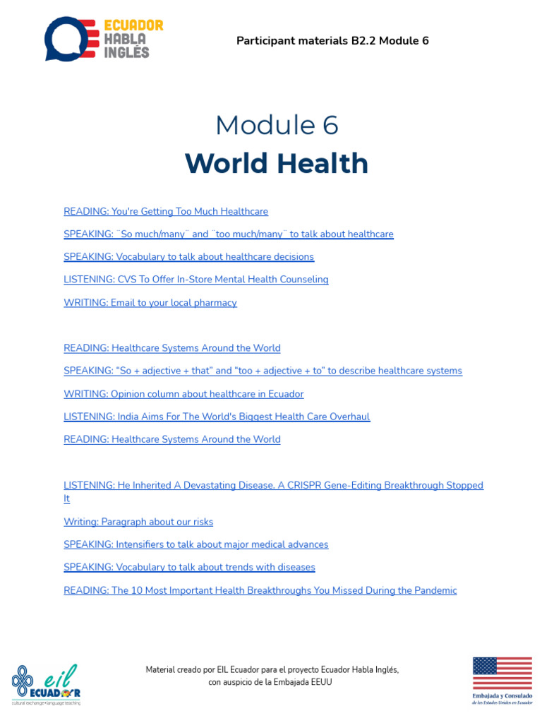 B2.2 Module 6 | PDF | Health Care | Health System