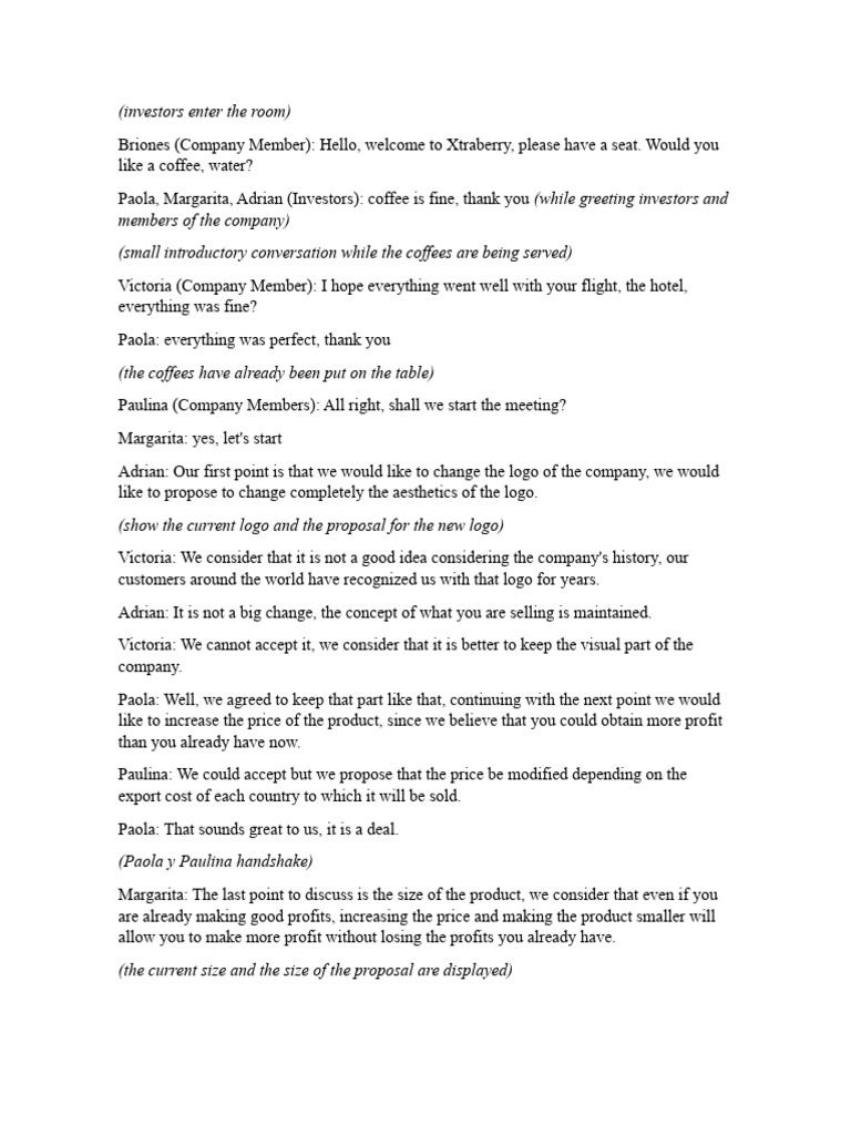 Investor Meeting: Key Decisions | PDF | Business