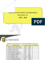 Distribución Tiempos para La Entrega de Reportes I Parcial 2do B