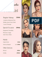 Pricelist Makeupbymilen 2024