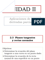 UNIDAD II. Sección 2.3 Planos Tangentes y Rectas Normales.