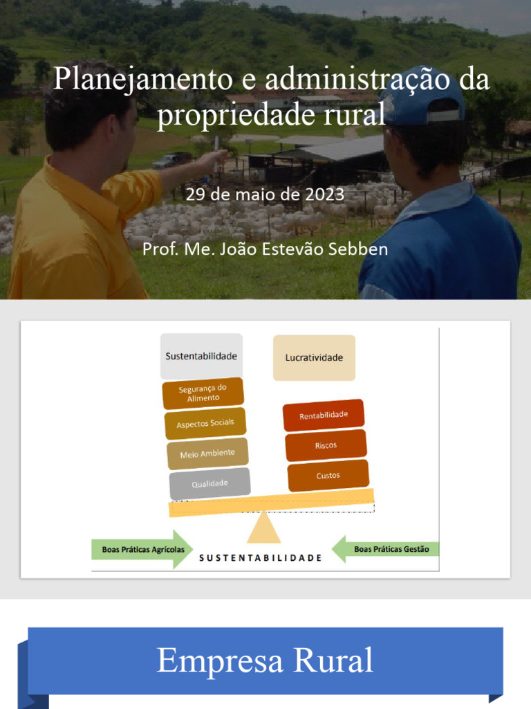 Planejamento e Administração Da Propriedade Rural | PDF | Agricultura ...