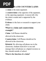 Claims and Counterclaims