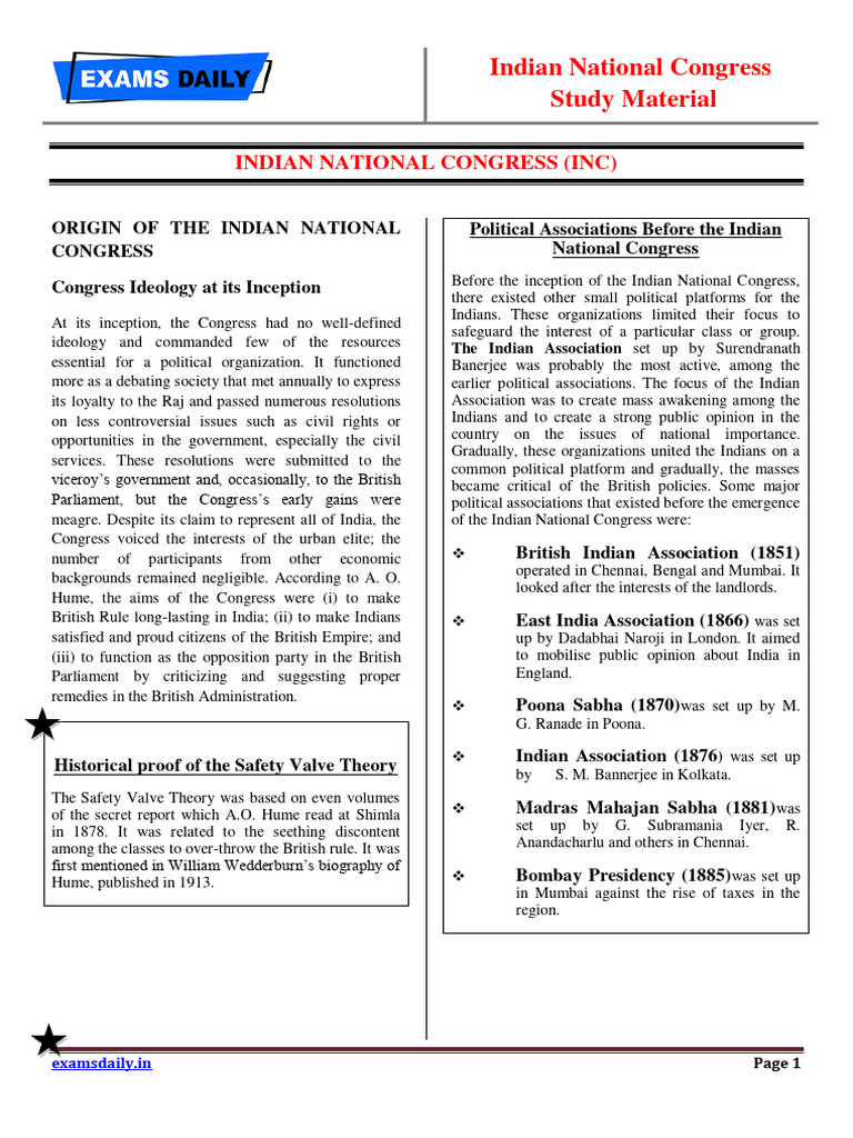 Formation and Goals of INC | PDF | British Raj | Mahatma Gandhi