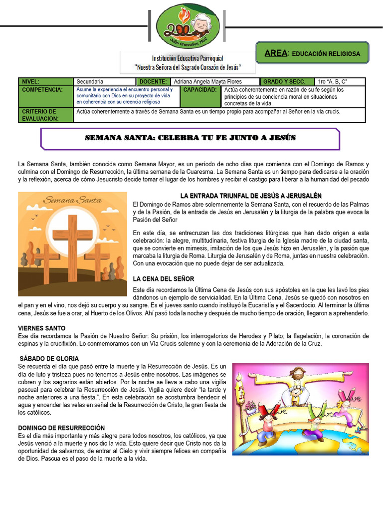 Semana Santa: Significado y Celebración | PDF | Pascua de Resurrección ...