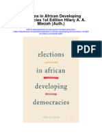 Elections in African Developing Democracies 1St Edition Hilary A A Miezah Auth Full Chapter