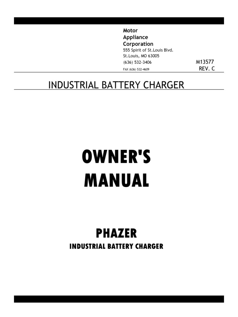 Phazer Industrial Battery Charger Manual | PDF | Battery Charger ...