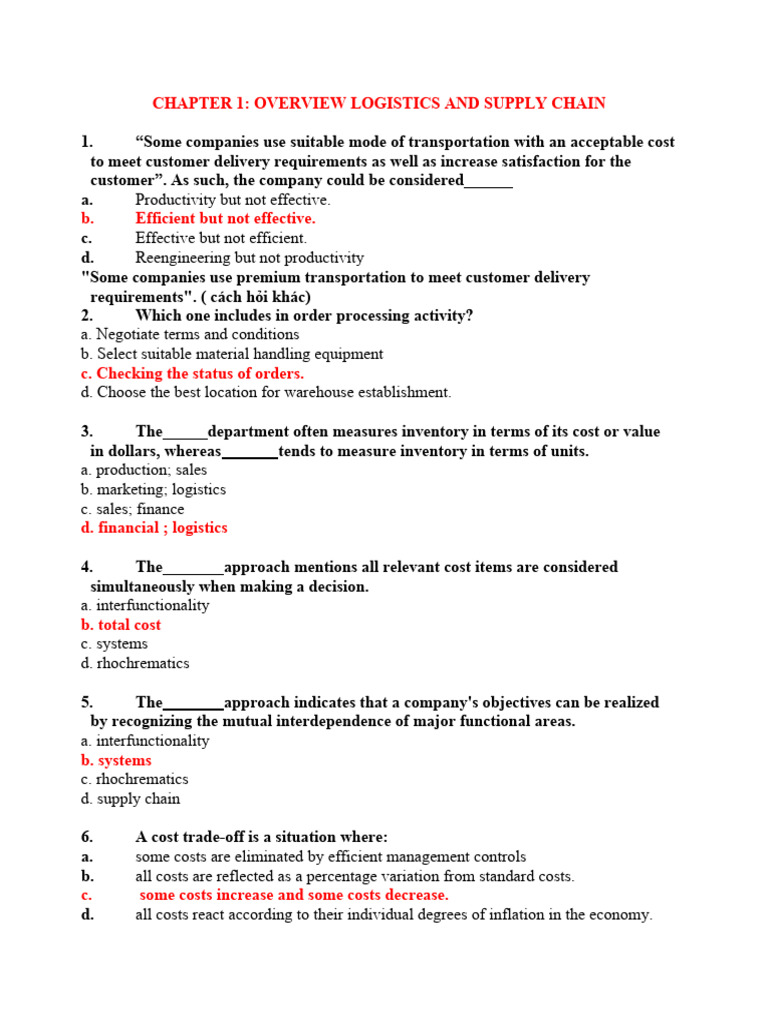 Logistics and Supply Chain Overview | PDF | Logistics | Warehouse