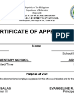 Certificate of Appearance