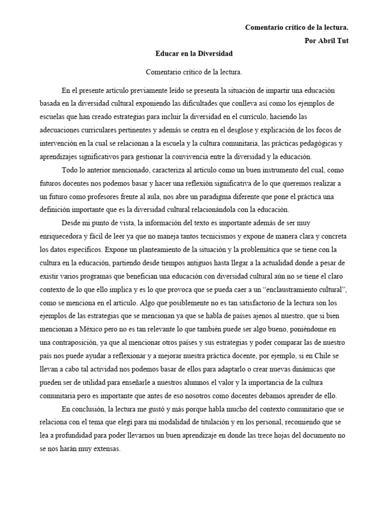 Educación y Diversidad Cultural en Aula | PDF | Enseñando | Aprendizaje