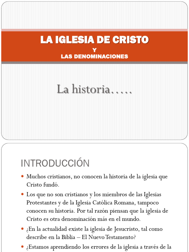 La Iglesia de Cristo y Las Denominacione | PDF | Iglesia cristiana ...
