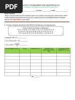 Mathematics 10 Worksheet For Grouped Data