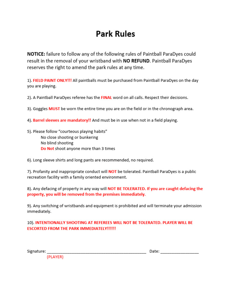 Paintball Paradyes Rules and Release PDF