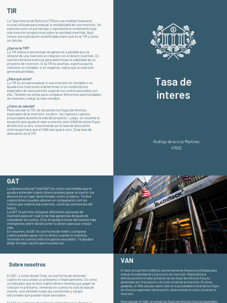 Guía sobre TIR, GAT y VAN en inversiones | PDF | Tasa interna de ...
