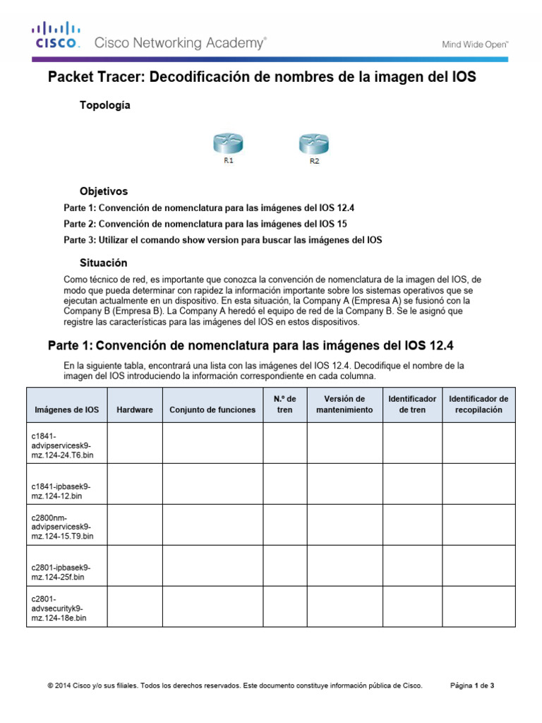 Decodificación de imágenes IOS en Packet Tracer | PDF | Ios ...