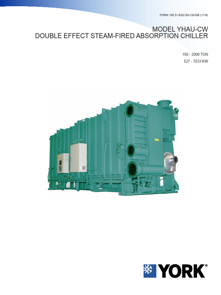 YHAU-CW Double Effect Absorption Chiller | PDF | Temperature | Applied ...
