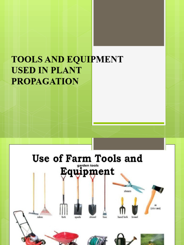 Tools and Equipment Used in Plant Propagation PDF
