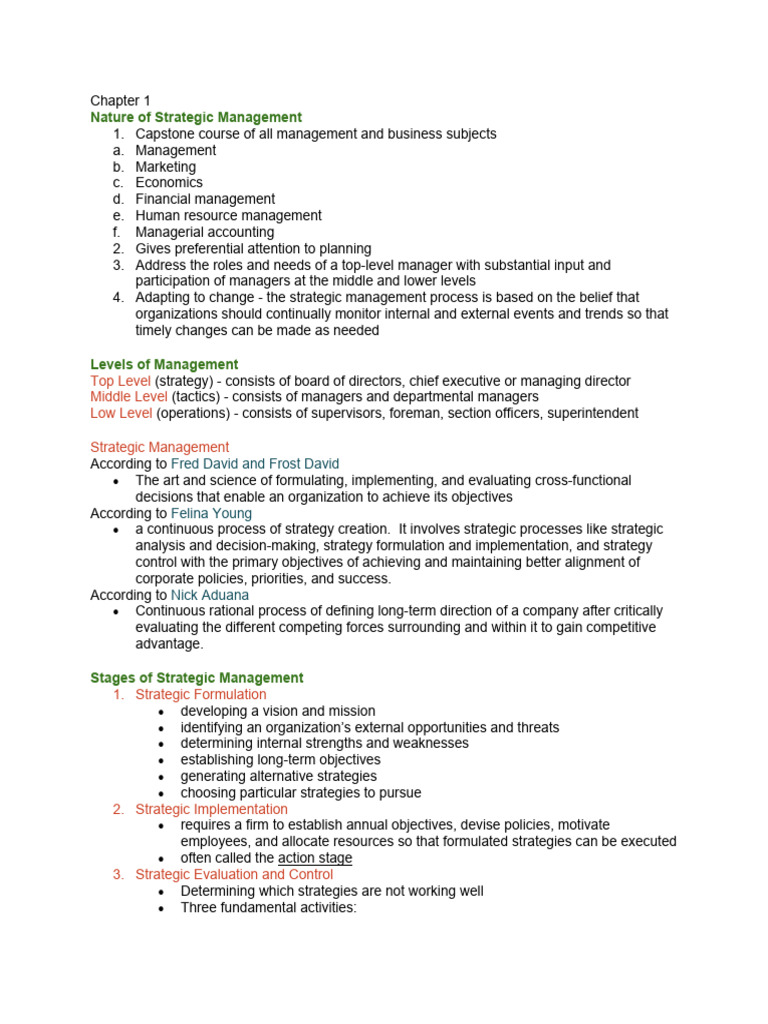 Strategic Management Overview by Nick Aduana | PDF | Strategic ...